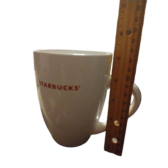 Starbucks Oversized Classic White with Red Lettering 5 1/2" Coffee Mug - Picture 8 of 8